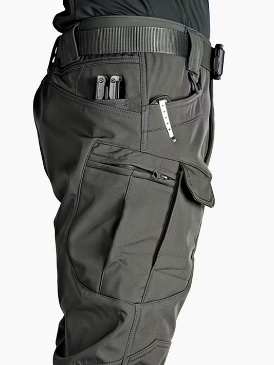 Pantalon cargo tactique d'hiver pour homme, doublé polaire