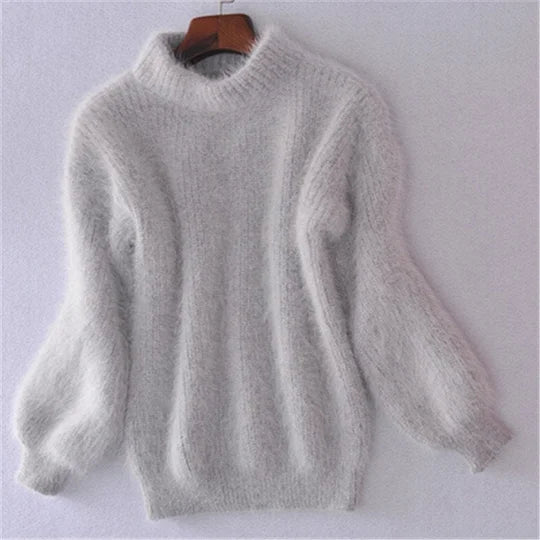 Pull ample en maille unie - Pull vintage en angora