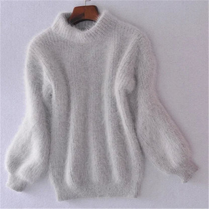Pull ample en maille unie - Pull vintage en angora