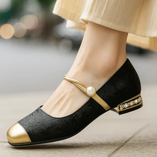 Ballerines élégantes pour femmes ornées de perles