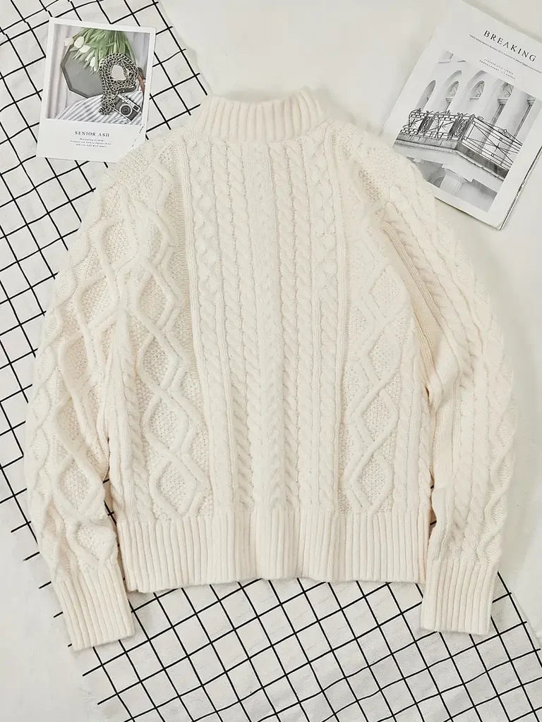 Pull homme en maille à col montant zippé