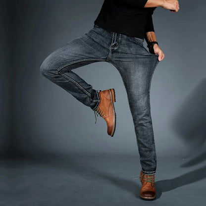 Jeans fuselés extensibles 4 directions de qualité supérieure pour hommes