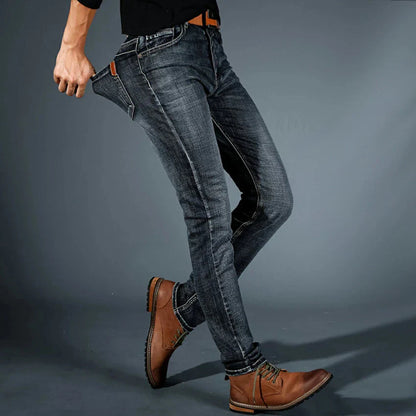 Jeans fuselés extensibles 4 directions de qualité supérieure pour hommes