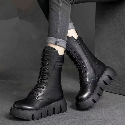 Bottes montantes zippées en polaire pour femmes