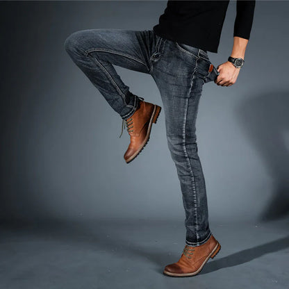 Jeans fuselés extensibles 4 directions de qualité supérieure pour hommes
