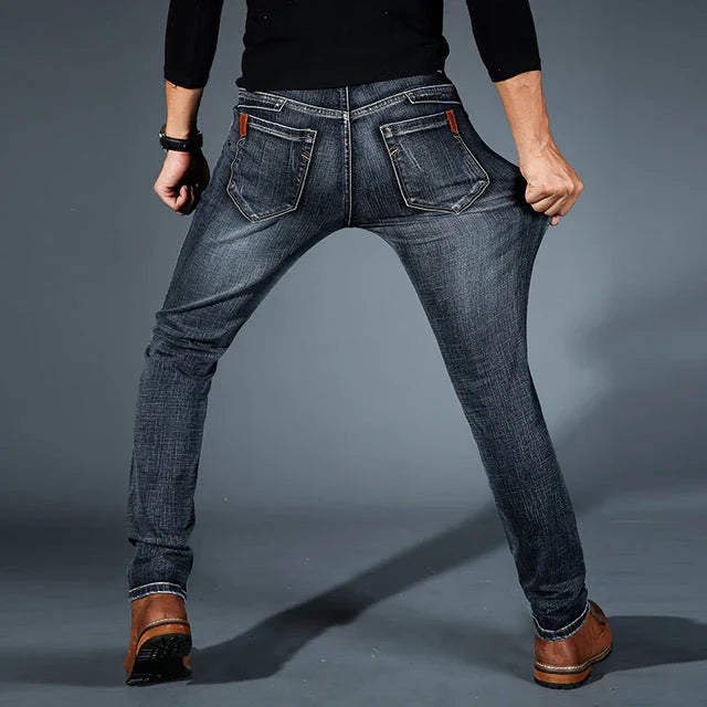 Jeans fuselés extensibles 4 directions de qualité supérieure pour hommes