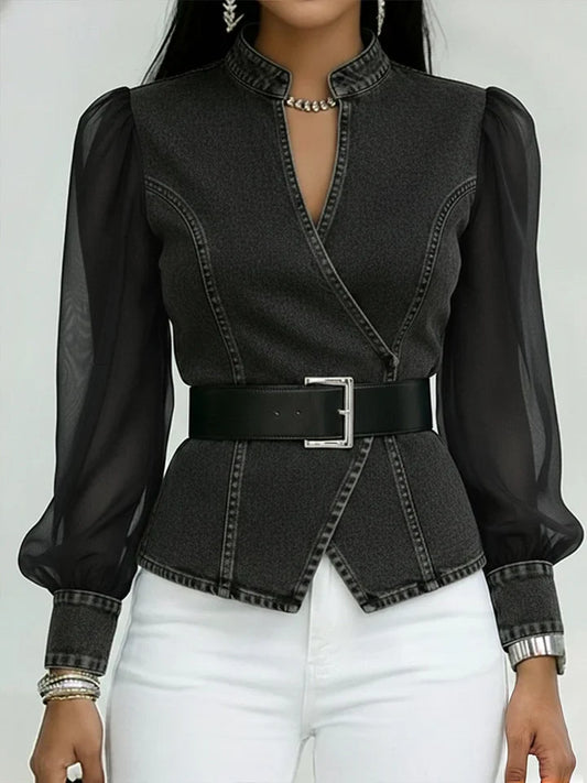 Chemisier structuré en denim Valerisse pour femme