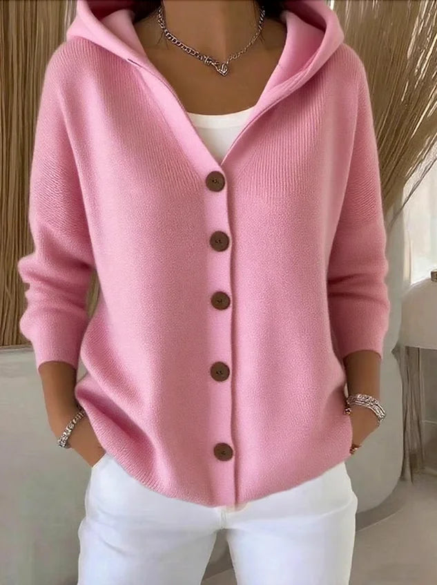 Cardigan à manches longues pour femme en coton doux, confortable et décontracté