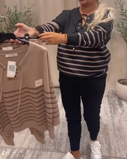 Striped ComfortFit Ensemble Loungewear Deux Pièces