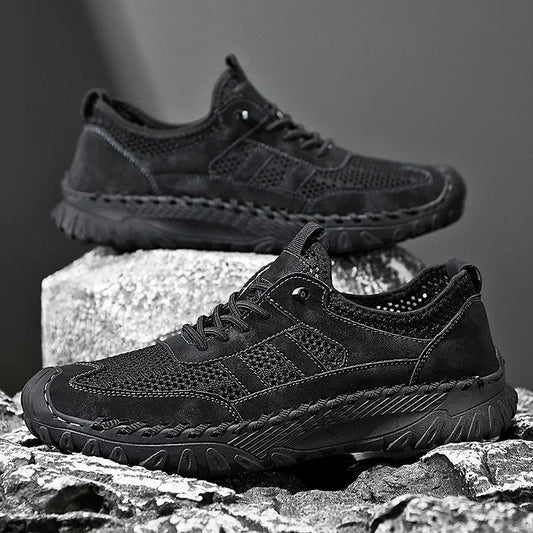 Chaussures de randonnée orthopédiques en cuir pour hommes