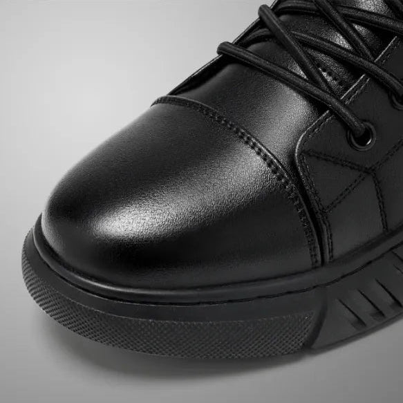 Bottines Chukka Orthopédiques Homme en Cuir Véritable avec Doublure Polaire