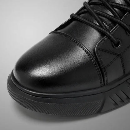 Bottines Chukka Orthopédiques Homme en Cuir Véritable avec Doublure Polaire