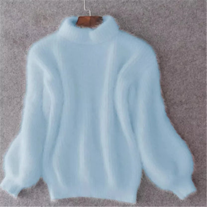 Pull ample en maille unie - Pull vintage en angora
