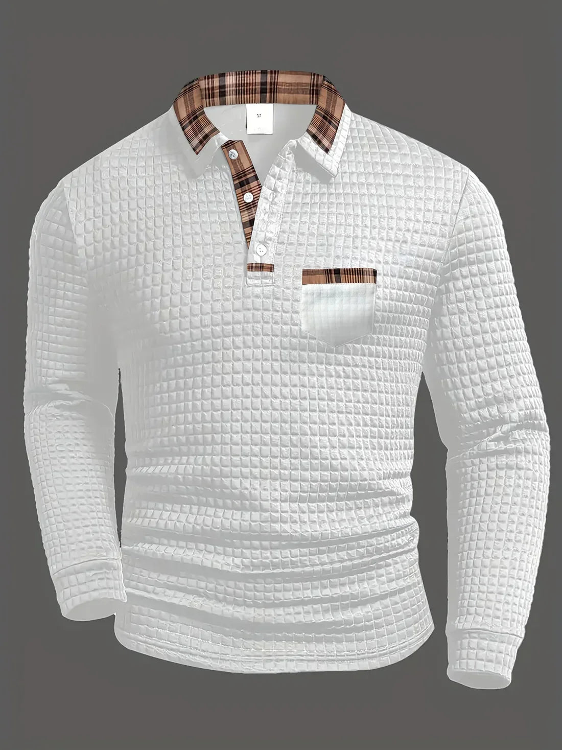 Pull à manches longues en maille texturée classique pour homme