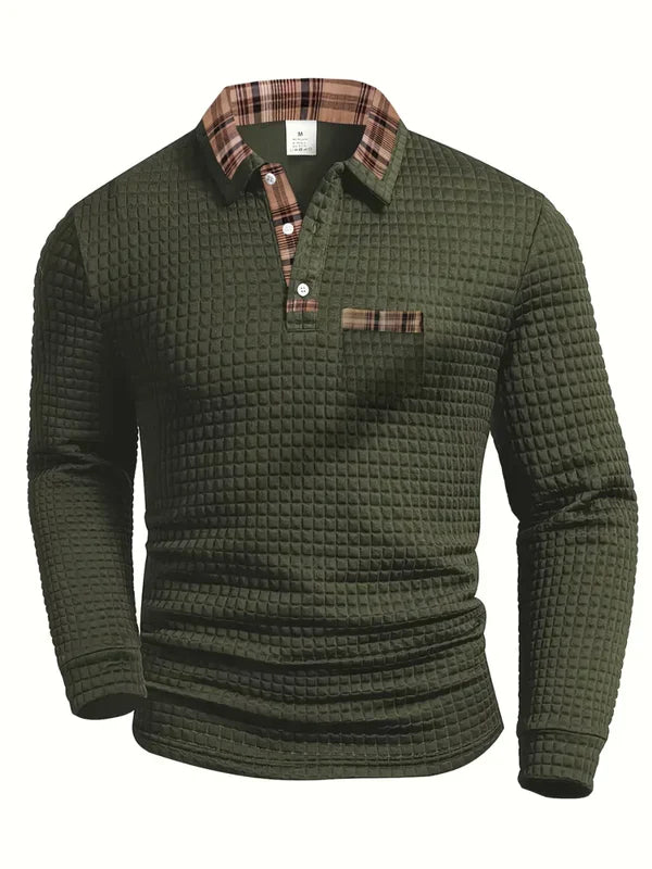 Pull à manches longues en maille texturée classique pour homme