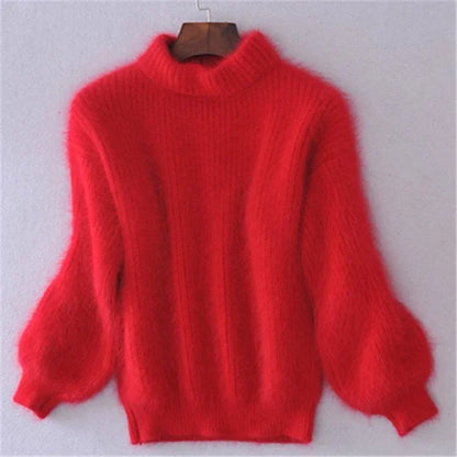 Pull ample en maille unie - Pull vintage en angora