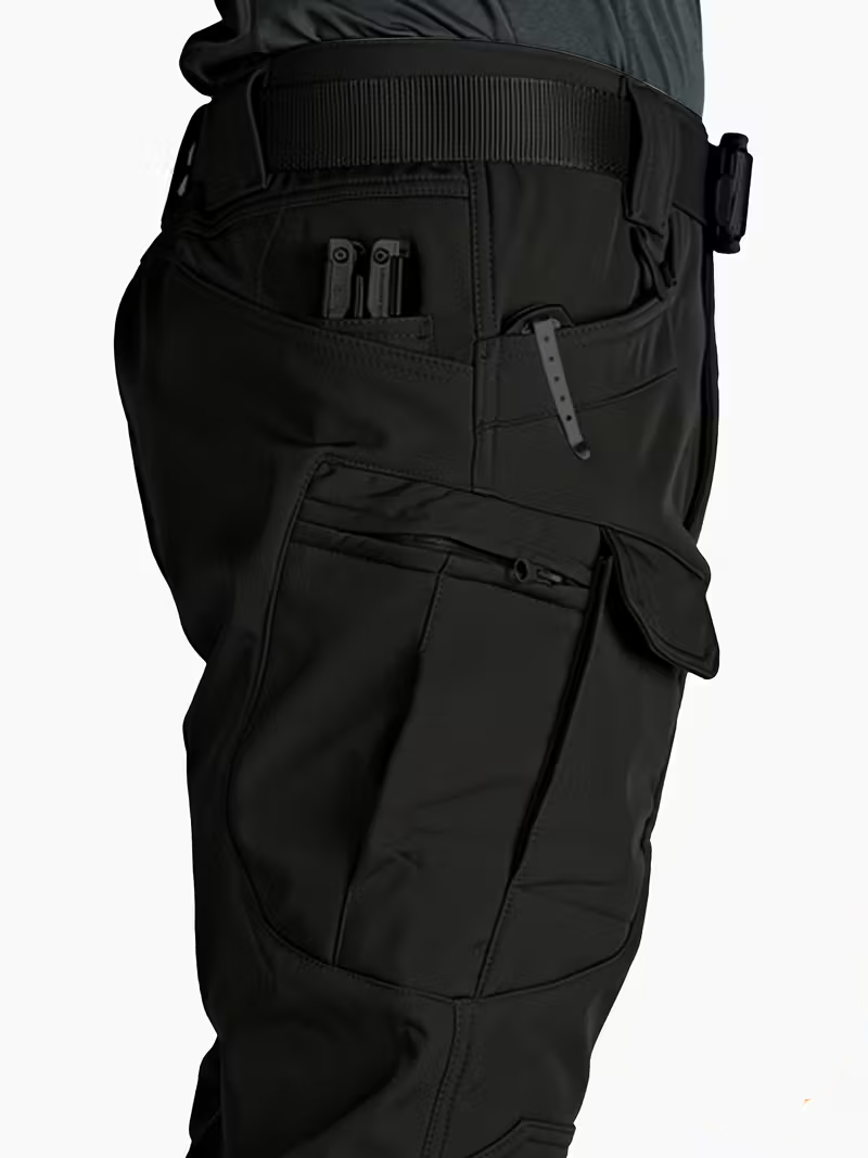 Pantalon cargo tactique d'hiver pour homme, doublé polaire