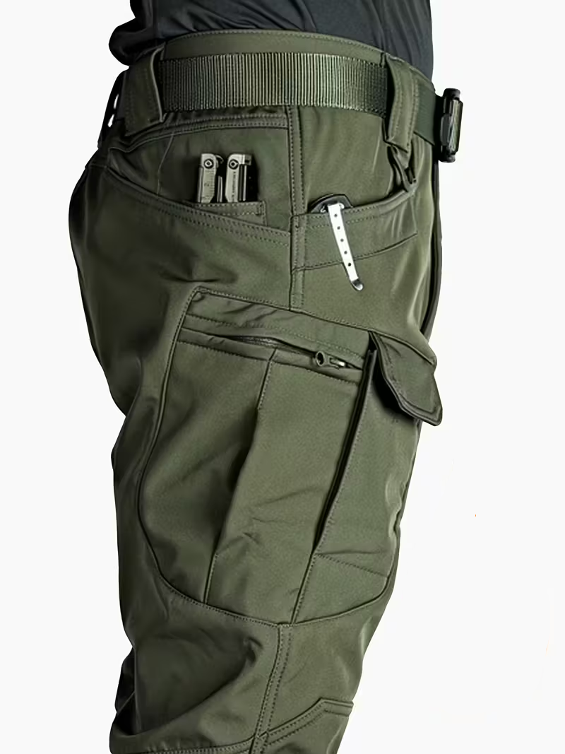 Pantalon cargo tactique d'hiver pour homme, doublé polaire