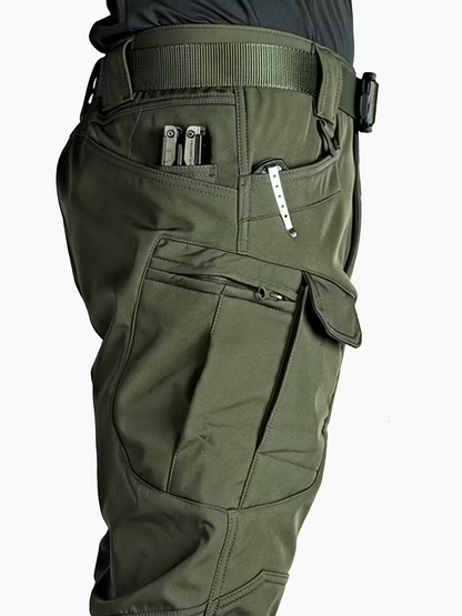 Pantalon cargo tactique d'hiver pour homme, doublé polaire