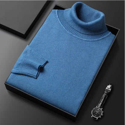 Pull à col roulé premium uni pour homme
